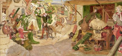 Die Ansiedlung der flämischen Weber in Manchester im Jahr 1363 von Ford Madox Brown
