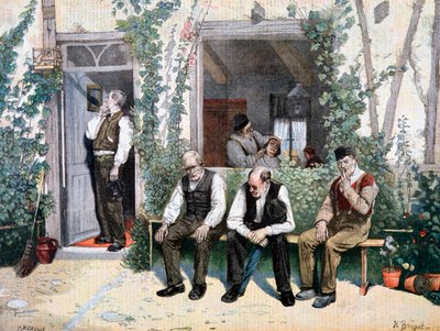 Beim Barbier, 1895 von Fortuné Méaulle