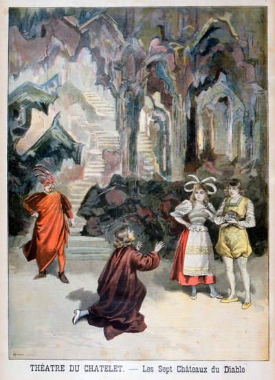 Aufführung von Les Sept Chateaux du Diable, Théâtre du Châtelet, Paris, 1896 von Fortuné Méaulle