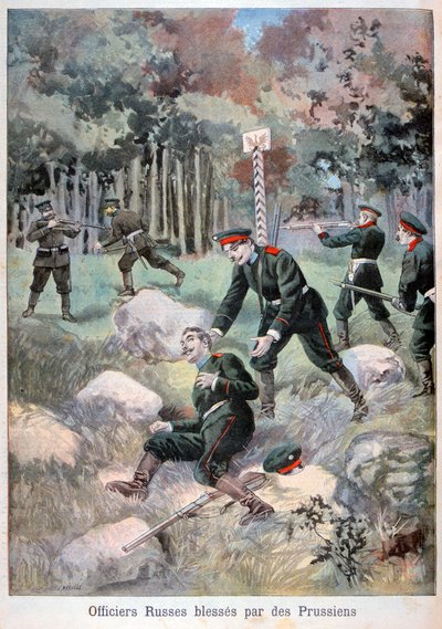 Russischer Offizier, verwundet von den Preußen, russische Grenze, 1898 von Fortuné Méaulle