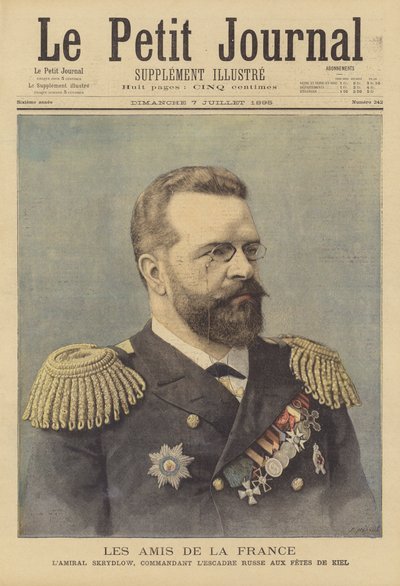 Admiral Skrydlov, Kommandant des russischen Geschwaders bei den Feierlichkeiten zur Eröffnung des Kieler Kanals von Fortune Louis Meaulle