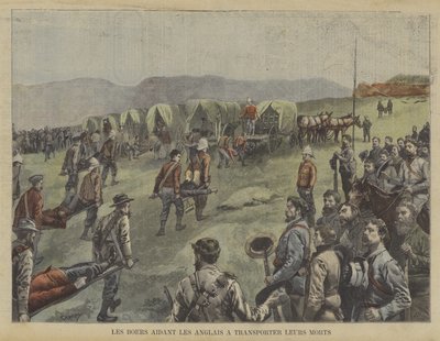 Buren helfen den Briten, ihre Toten vom Schlachtfeld zu bergen von Fortune Louis Meaulle