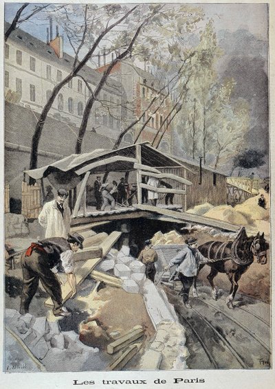 Baustelle in Paris - in „Le petit journal“ vom 14.05.1899 von Fortune Louis Meaulle