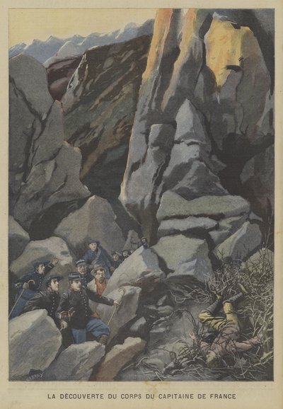Entdeckung der Leiche von Kapitän de France von Fortune Louis Meaulle
