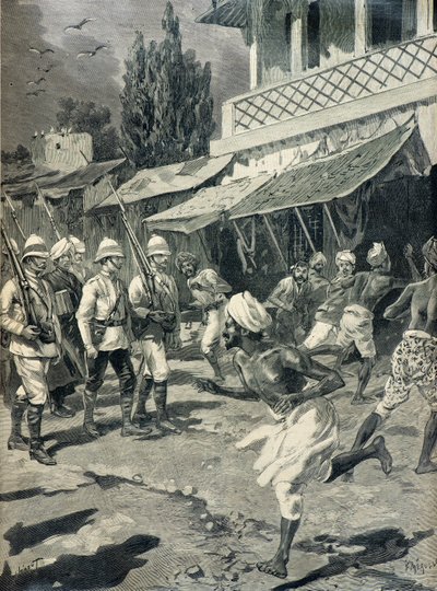 Aufstand in der Stadt Bombay im Jahr 1898 von Fortune Louis Meaulle