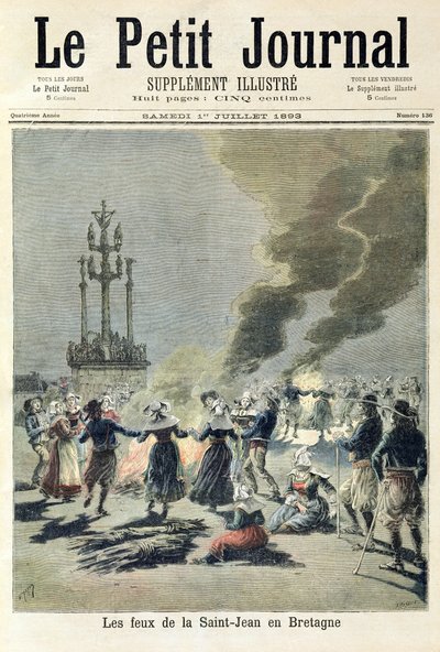 Freudenfeuer zur Feier der Sommersonnenwende in der Bretagne, Titelseite von 