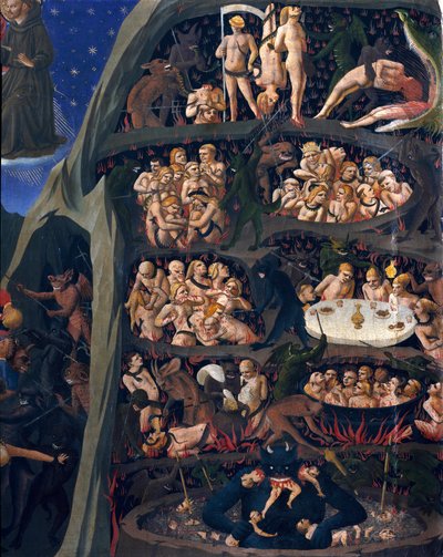 Das Jüngste Gericht: Hölle. Die Seelen der Verdammten in den Kreisen der Hölle von Fra  Angelico