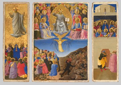 Triptychon des Jüngsten Gerichts, der Himmelfahrt und Pfingsten von Fra Angelico