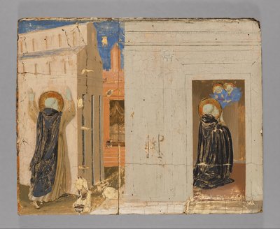 Die Vision von Papst Innozenz III.; Heilige Petrus und Paulus erscheinen dem Heiligen Dominikus von Fra Angelico
