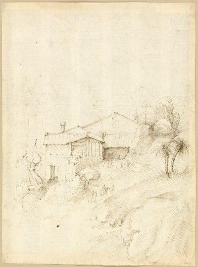Kloster am Hang eines felsigen Hügels von Fra Bartolommeo