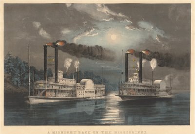 Ein Mitternachtsrennen auf dem Mississippi von Frances Flora Bond Palmer