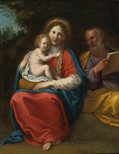 Die Heilige Familie in einer Landschaft von Francesco Albani