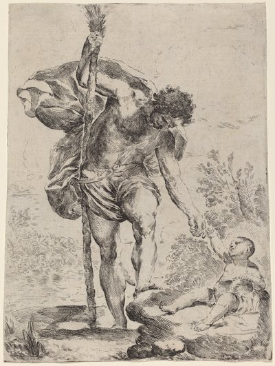 Der Heilige Christophorus reicht dem Jesuskind die Hand, 1650er von Francesco Amato