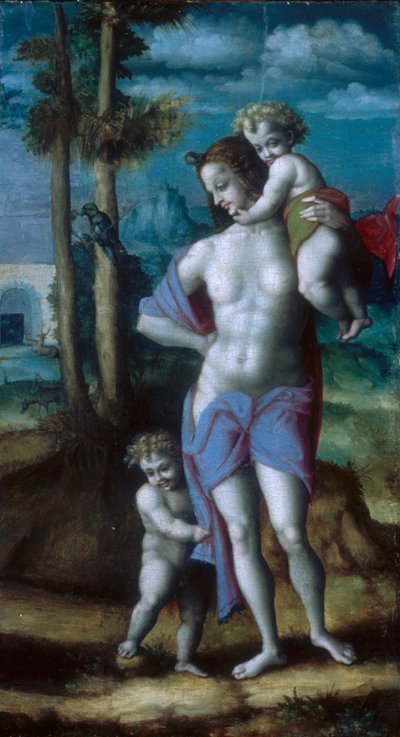Eva mit Kain und Abel von Francesco Bacchiacca