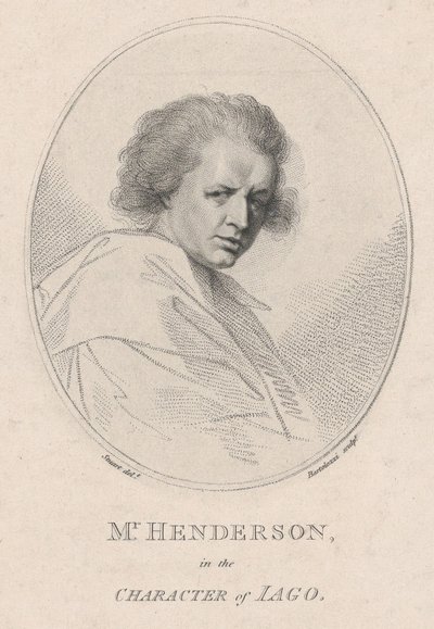 John Henderson, in der Rolle des Iago in Shakespeares Othello, 1786 von Francesco Bartolozzi