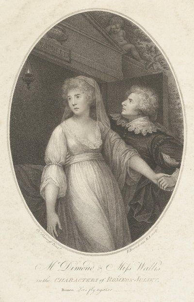 Mr. Dimond und Miss Wallis in den Rollen von Romeo und Julia von Francesco Bartolozzi