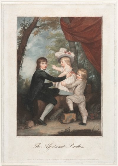Die liebevollen Brüder Die Lammkinder, 1791 von Francesco Bartolozzi