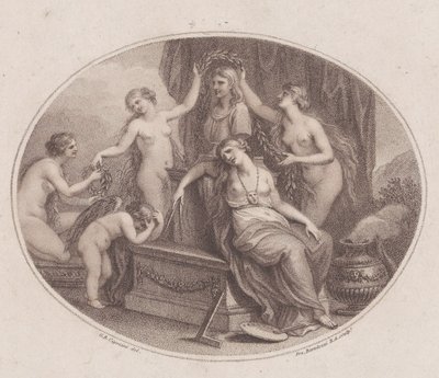 Die Grazien krönen die Büste von Raphael von Francesco Bartolozzi