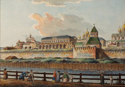 Ansicht des Winterpalastes des Kremls vom Fluss Moskwa, 1780er Jahre von Francesco Camporesi