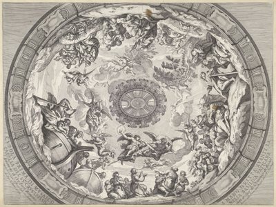 Kuppeldekoration mit alttestamentlichen Figuren und Engeln (Kuppeldekorationen in der Sankt-Peters-Basilika) von Francesco Faraone Aquila