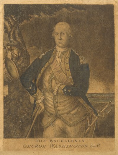 Seine Exzellenz, George Washington Esqr., ca. 1776 (Mezzotinto) von Francesco Fergola