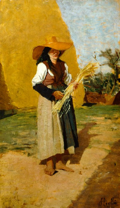 Studie für Ährenleserin (weibliche Feldarbeiterin) von Francesco Gioli