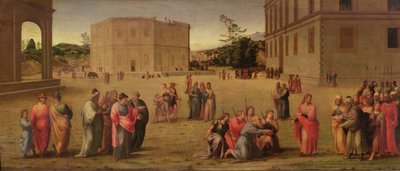 Joseph stellt seinen Vater und seine Brüder dem Pharao vor von Francesco Granacci