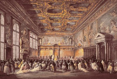 Zeremonielle Veranstaltung im Dogenpalast von Francesco Guardi