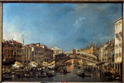 Die Rialtobrücke in Venedig im 18. Jahrhundert von Francesco Guardi