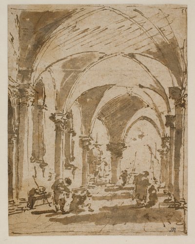 Die Arkade des Dogenpalastes zur Piazzetta hin von Francesco Guardi