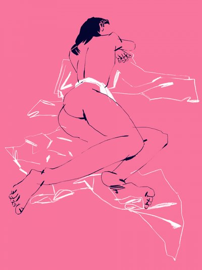 Ein Mädchen Schlafend Rückansicht Pink von Francesco Gulina