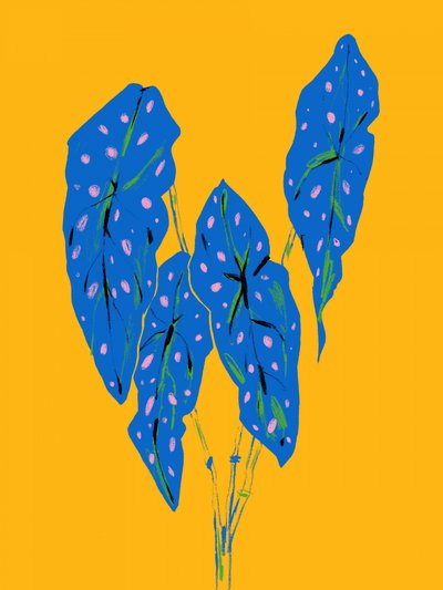 Blau Gepunktete Blätter von Francesco Gulina
