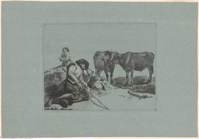 Tafel 7, aus dem Set von 12 Pastoralszenen von Francesco Londonio