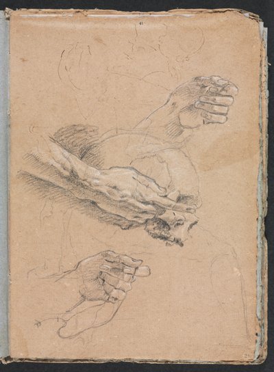 Verona-Skizzenbuch: Studie von Händen und Schädel, Seite 21, 1760 von Francesco Lorenzi