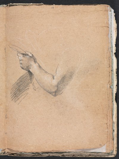 Verona-Skizzenbuch: Linker Arm und Hand, Seite 75, 1760 von Francesco Lorenzi