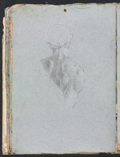 Verona Skizzenbuch: Männlicher Akt Kopf und Schultern von hinten Seite 62, 1760 von Francesco Lorenzi