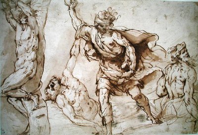 Studien für das Martyrium des hl. Sebastian und die Steinigung des hl. Stephanus von Francesco Maffei