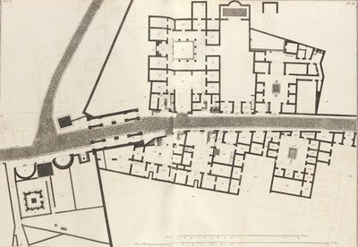 Großer Plan des Eingangs der Stadt Pompeji und ihrer umliegenden Gebäude, 1804 von Francesco Piranesi