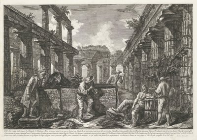 Titelblatt mit Resten des Tempels von Neptun in Paestum von Francesco Piranesi