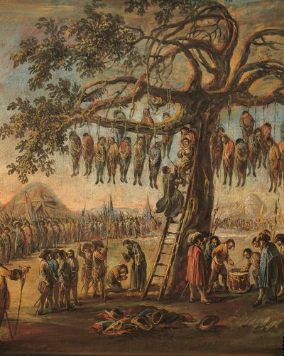 Die Elenden des Krieges: die Gehängten von Francesco Simonini (Detail) von Francesco Simonini