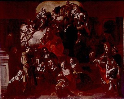 Die Heilige Dreifaltigkeit mit der Madonna und Heiligen, c.1705 von Francesco Solimena