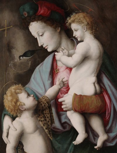 Madonna und Kind mit St. Johannes von Francesco Ubertini Il Bacchiacca