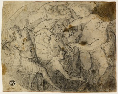 Studie für den heiligen Michael, der Luzifer vertreibt von Francesco Vanni