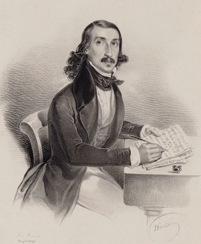Porträt des Sängers und Komponisten Giacinto Marras 1810-1883 von Francesco Wenzel