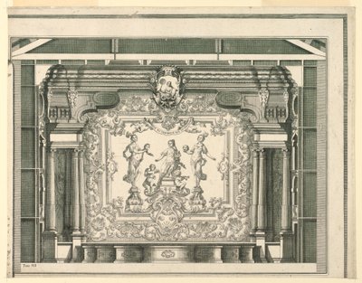 Querschnitt, Proszenium und Vorhang, Teatro Filarmonico, Verona von Francesco Zucchi