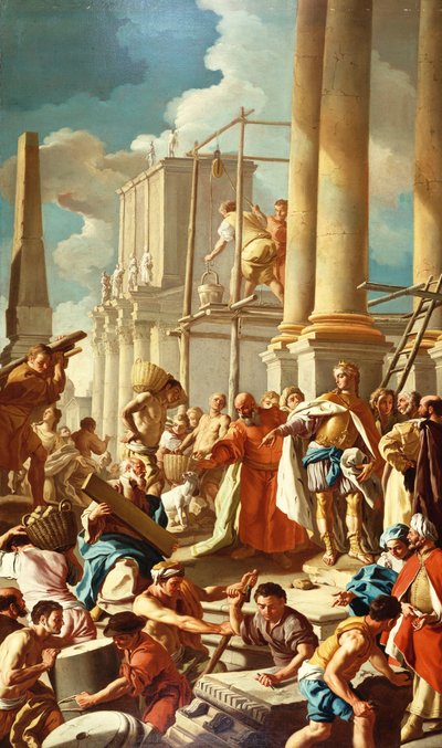 Robert von Anjou beim Bau der Kirche Santa Chiara, Neapel von Francesco de Mura