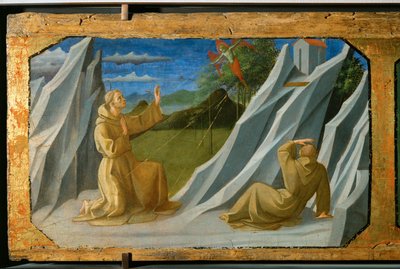 Der heilige Franziskus von Assisi empfängt die Stigmata von Francesco di Stefano Pesellino