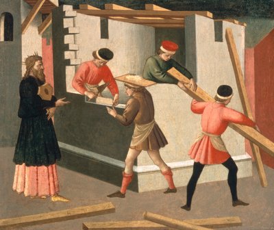 Der Bau des Tempels von Jerusalem, ca. 1445 von Francesco di Stefano Pesellino