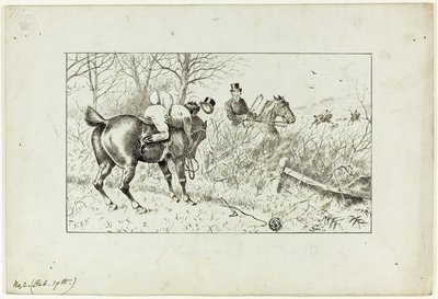 Jagdszene: Pferd und abgeworfener Reiter von Francis Arthur Fraser