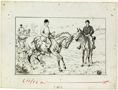Drei Reiter bei einer Jagd von Francis Arthur Fraser
